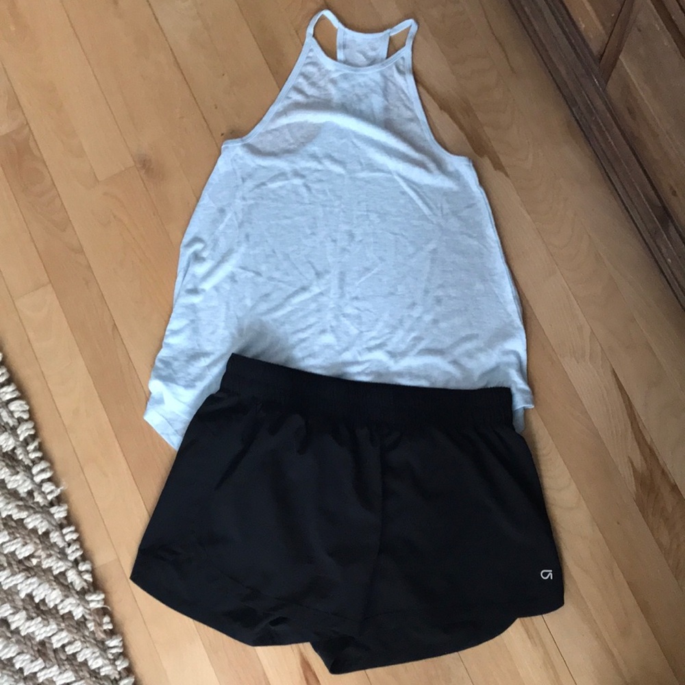 GapFit shorts and athleta top